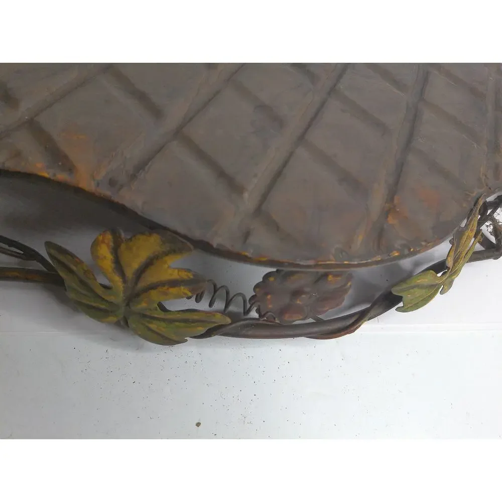 Vintage Art Nouveau Wrought Iron Grapevine Centerpiece Tray